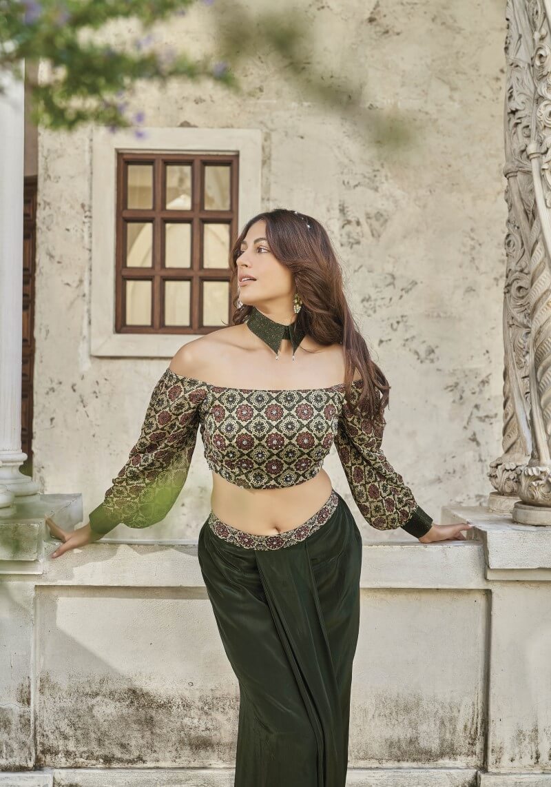 Classic Drape Style Indo-Western Top And Bottom Co-ord