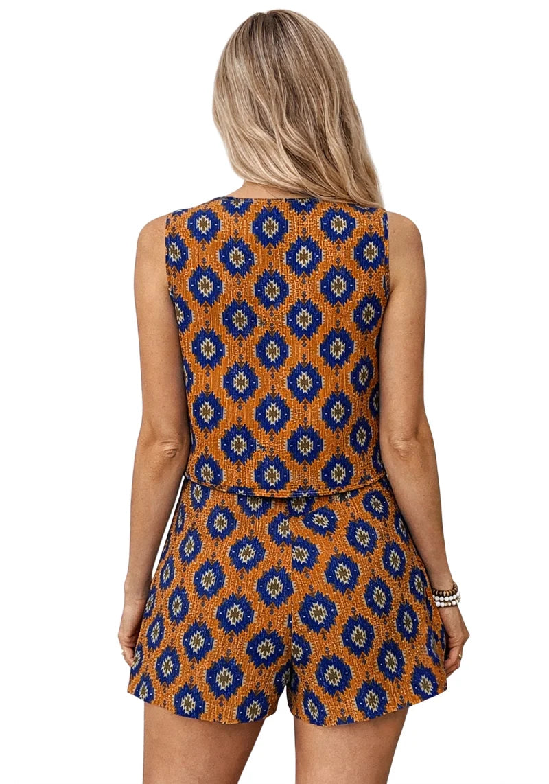 Tribal Charm Printed Cotton Short Co-ord Set