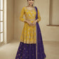 Yellow Georgette Embroidered Lehenga Suit