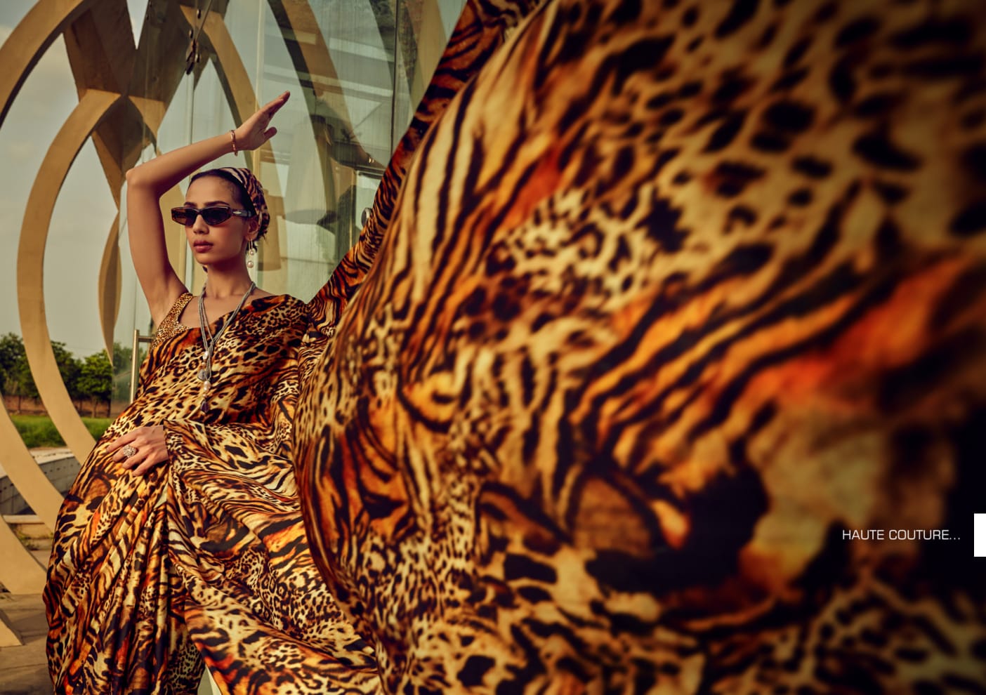 Tiger Digital Gold Printed Traditional Satin Silk Saree