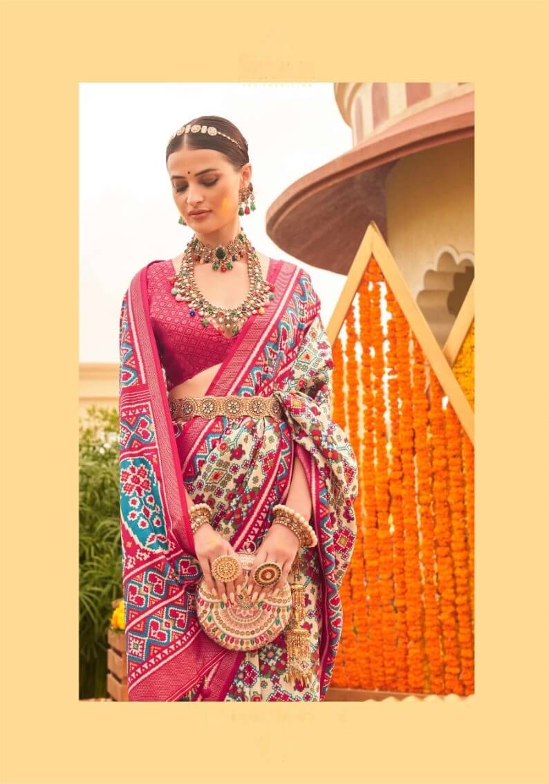 Mercerized Pink Sigma Silk Patola Saree