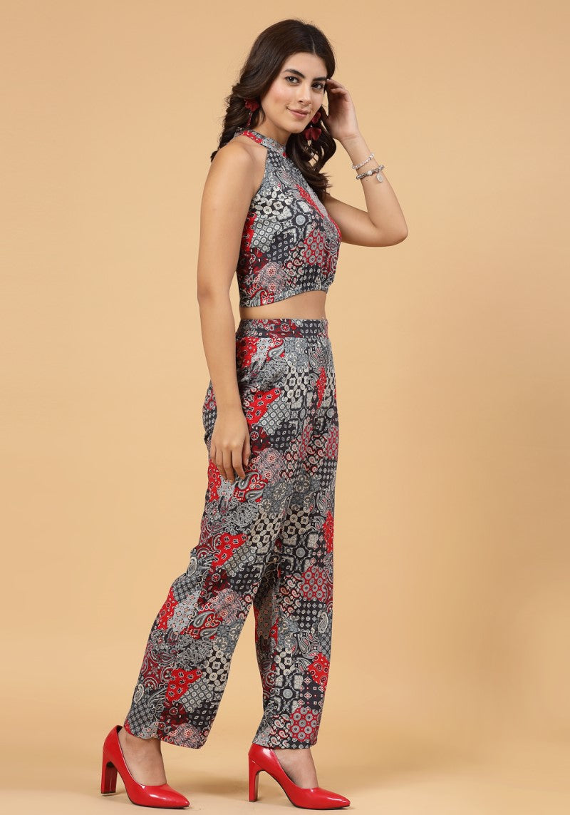 Women Blue Paisley Print Co-ord