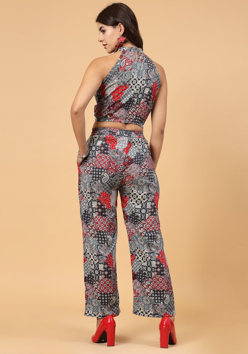 Women Blue Paisley Print Co-ord