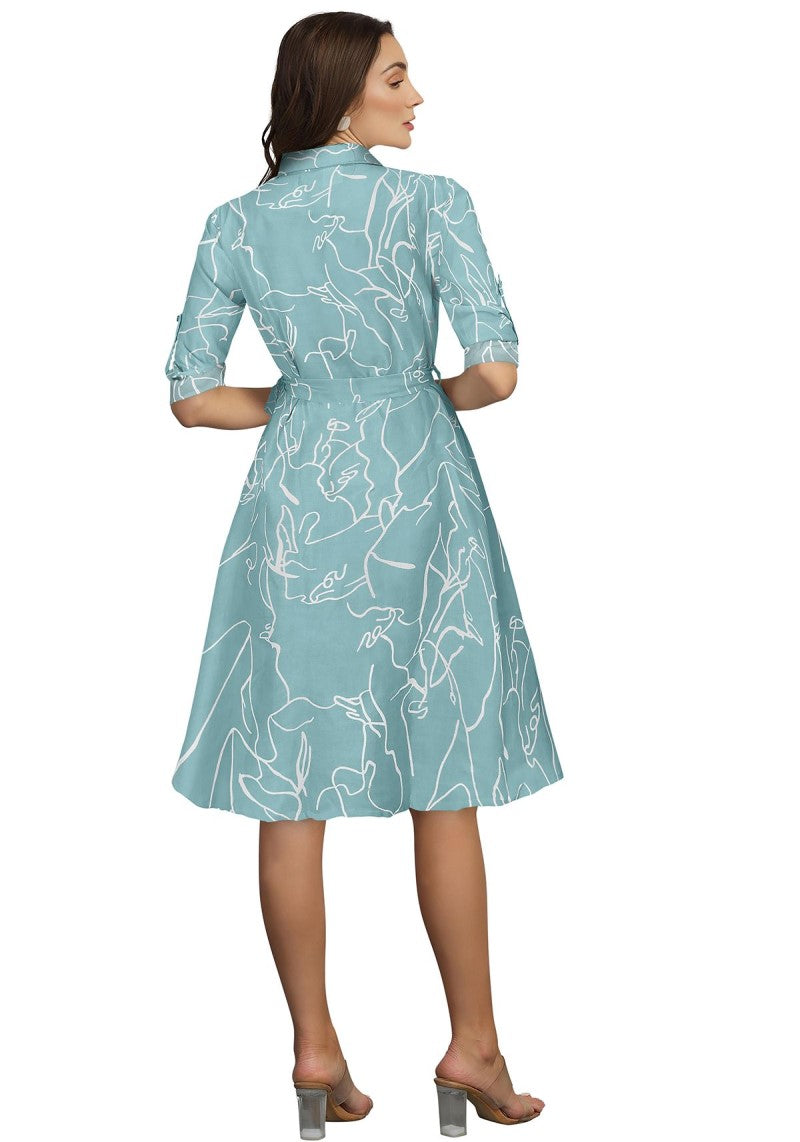 Charming Pista A-Line Midi Dress with Captivating Prints