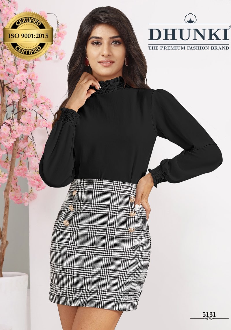 Black Bishop Sleeves Vista georgette Designer Top
