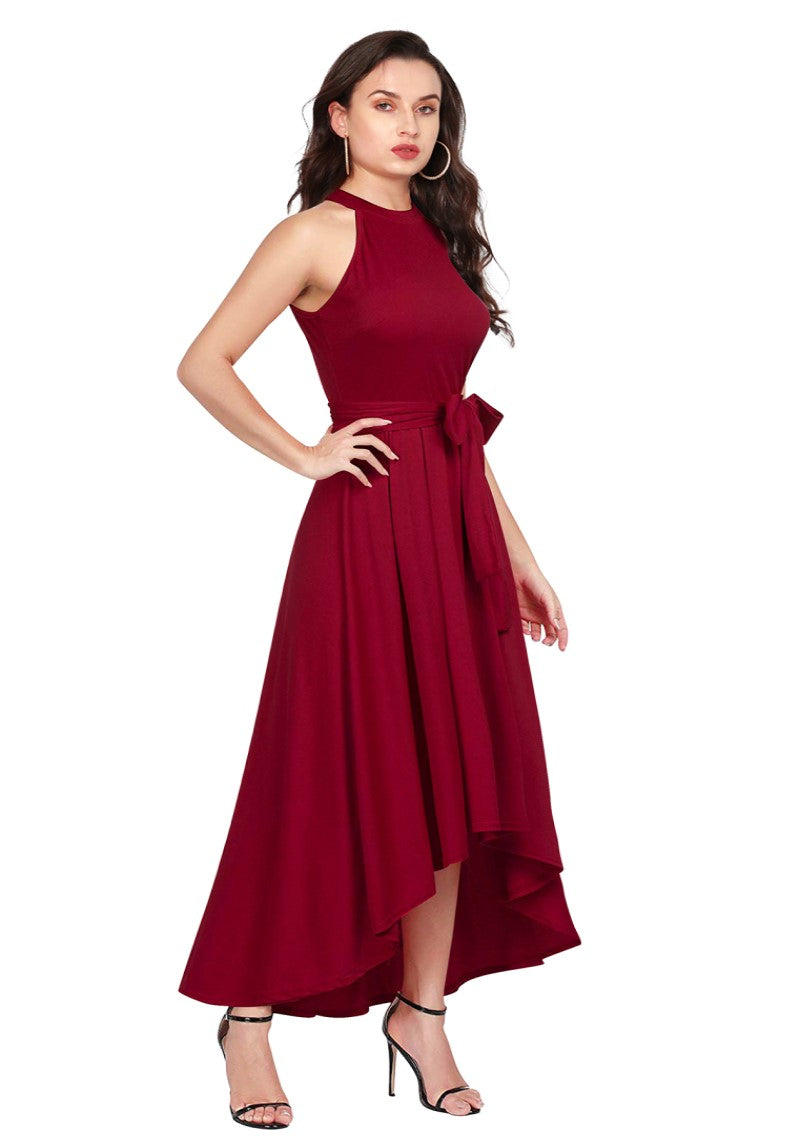 Maroon Western One Piece Dress