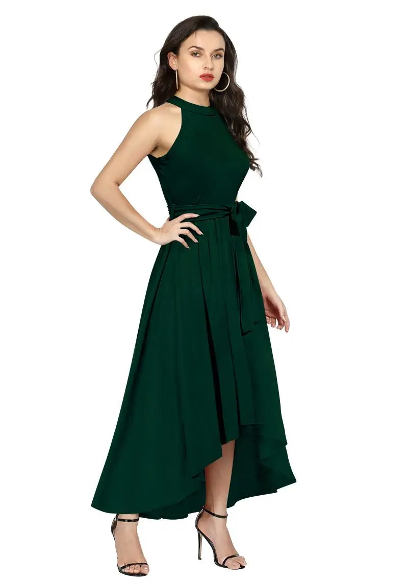 Side view of Women's One Piece Western Wear in poly-spandex with a 2.02m flare, ideal for clubbing, dating, or weddings.