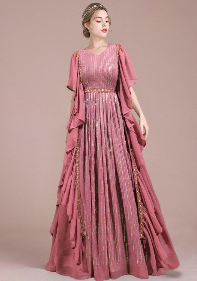 Women s Party Wear V Neck Designer Gown Dress SNAZZYHUNT women-s-party-wear-v-neck-designer-gown-dress-snazzyhunt