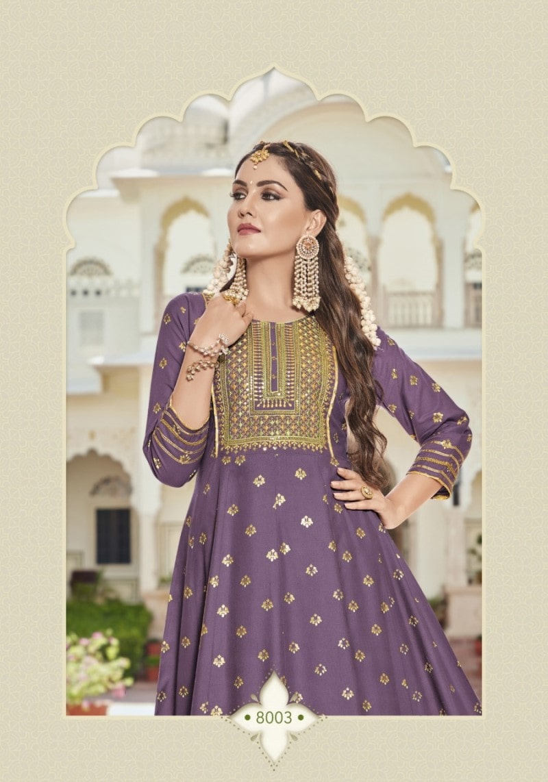 Designer Foil Printed Embroidered One Piece Dress