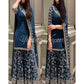 Designer Navy Blue Sharara Suit With Soft Net Dupatta