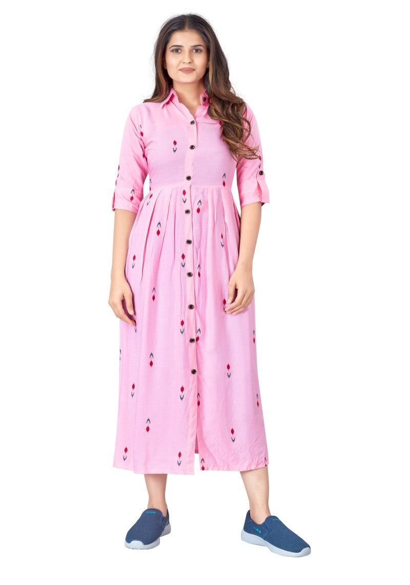 Women's Digital Printed Front Slit A line Maxi Dress