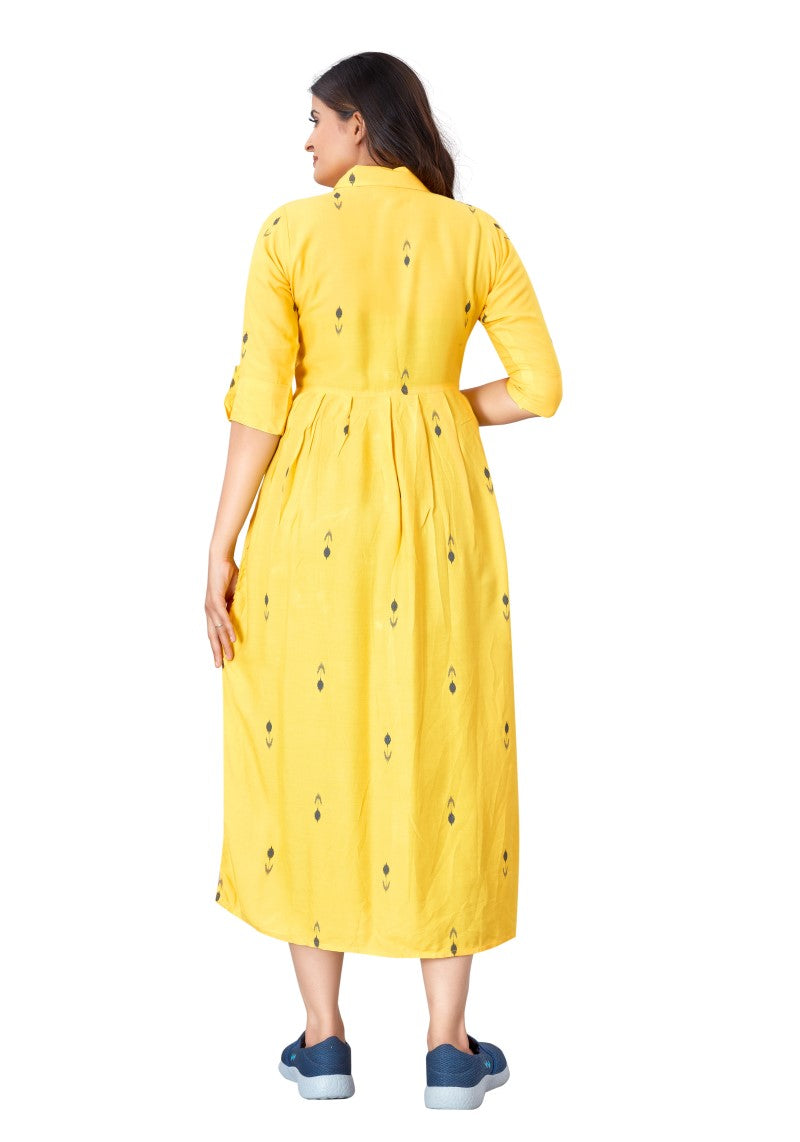 Women's Digital Printed Front Slit A line Maxi Dress