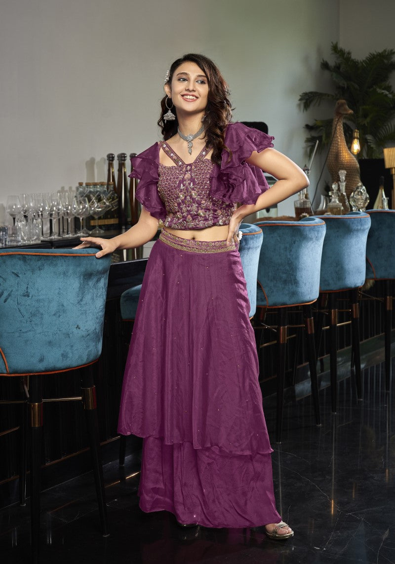 Party Wear Viscose Georgette Indo-Western Fancy Dress