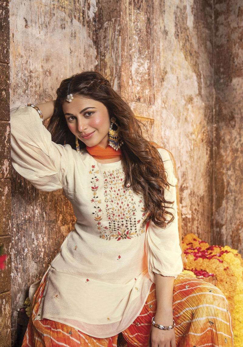 Stylish Kurti Divider Skirt Close View
