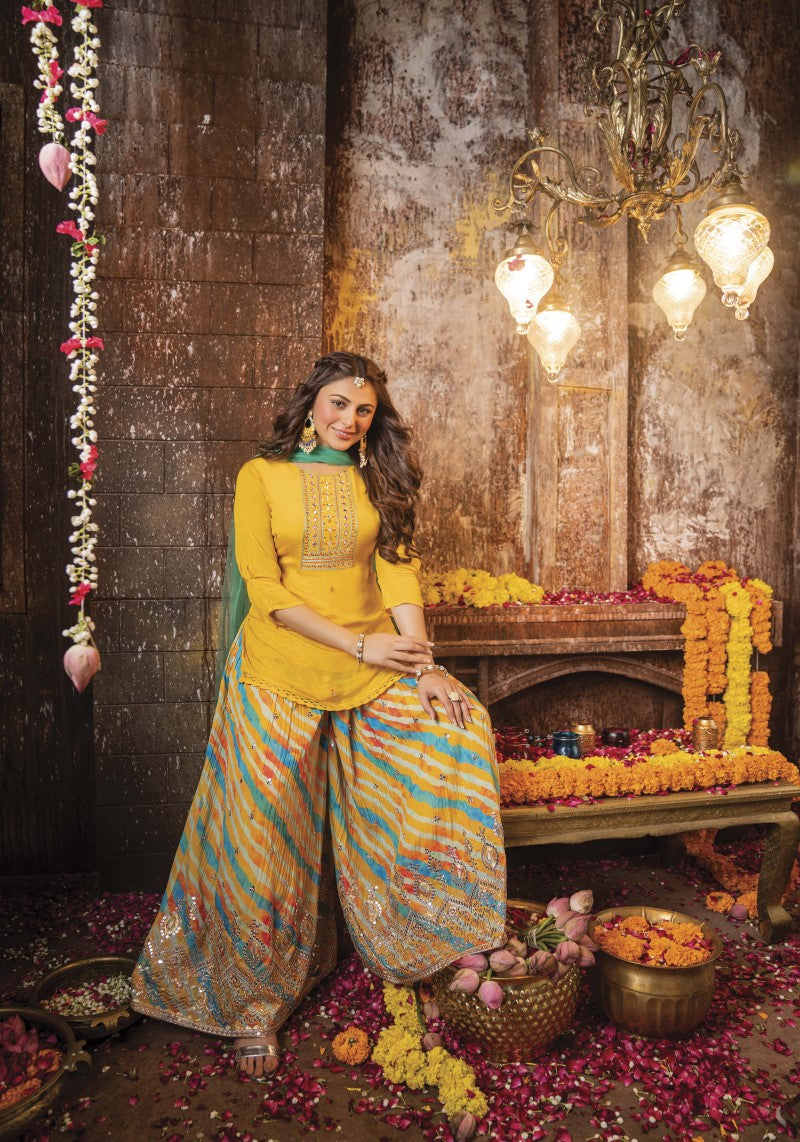 Yellow Designer Kurti Full Dress