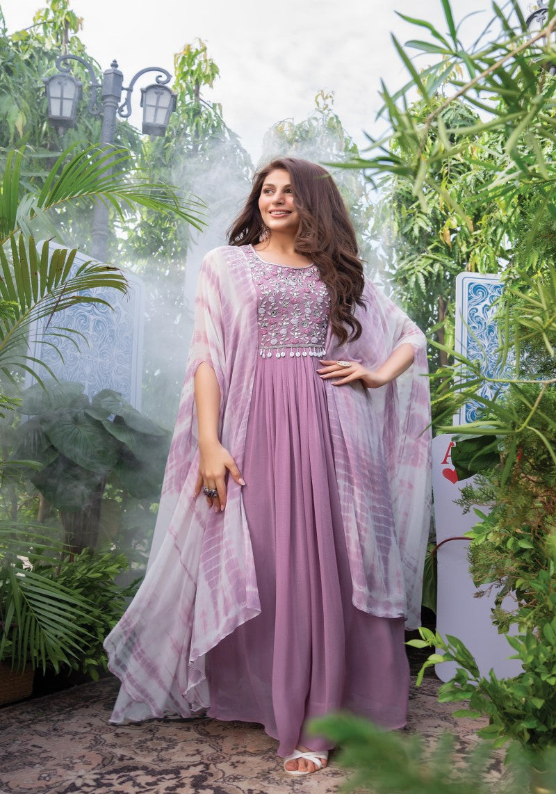 Purple Indo-Western Kaftan Dress