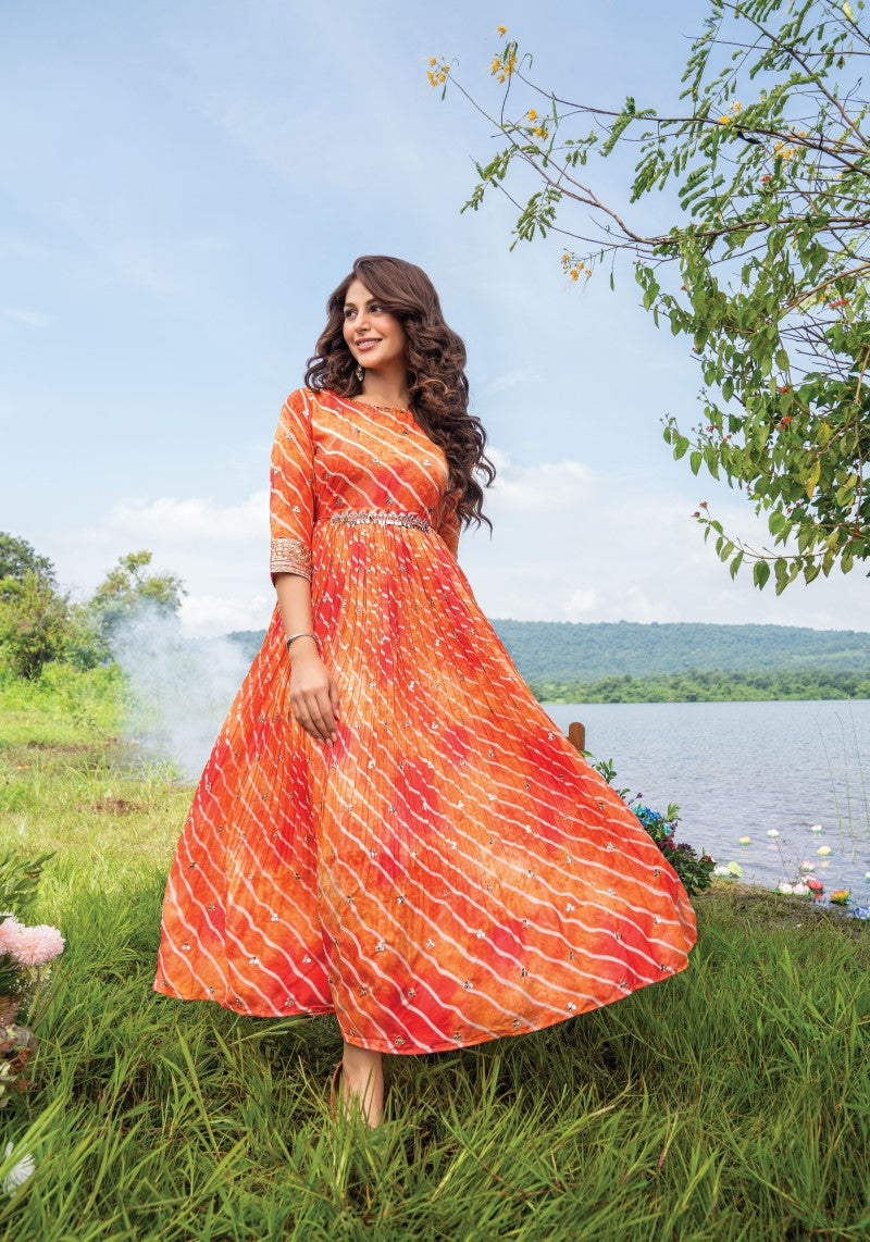 Diagonal Striped Gown