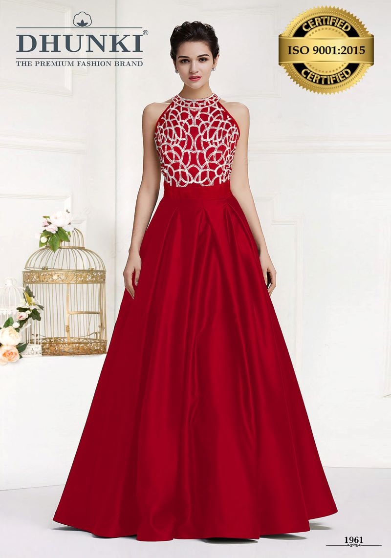 black embroidered evening gown
designer gown for party wear