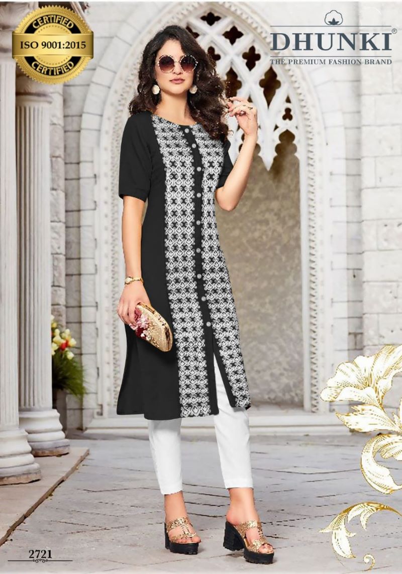 Women's Embroidered Cotton Straight Kurti