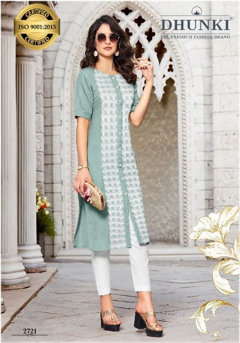 Women's Embroidered Cotton Straight Kurti