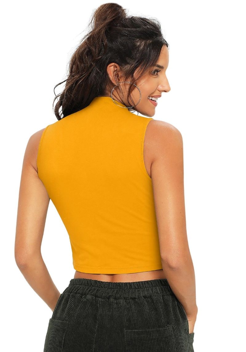 Women's Yellow Crop Tank Top