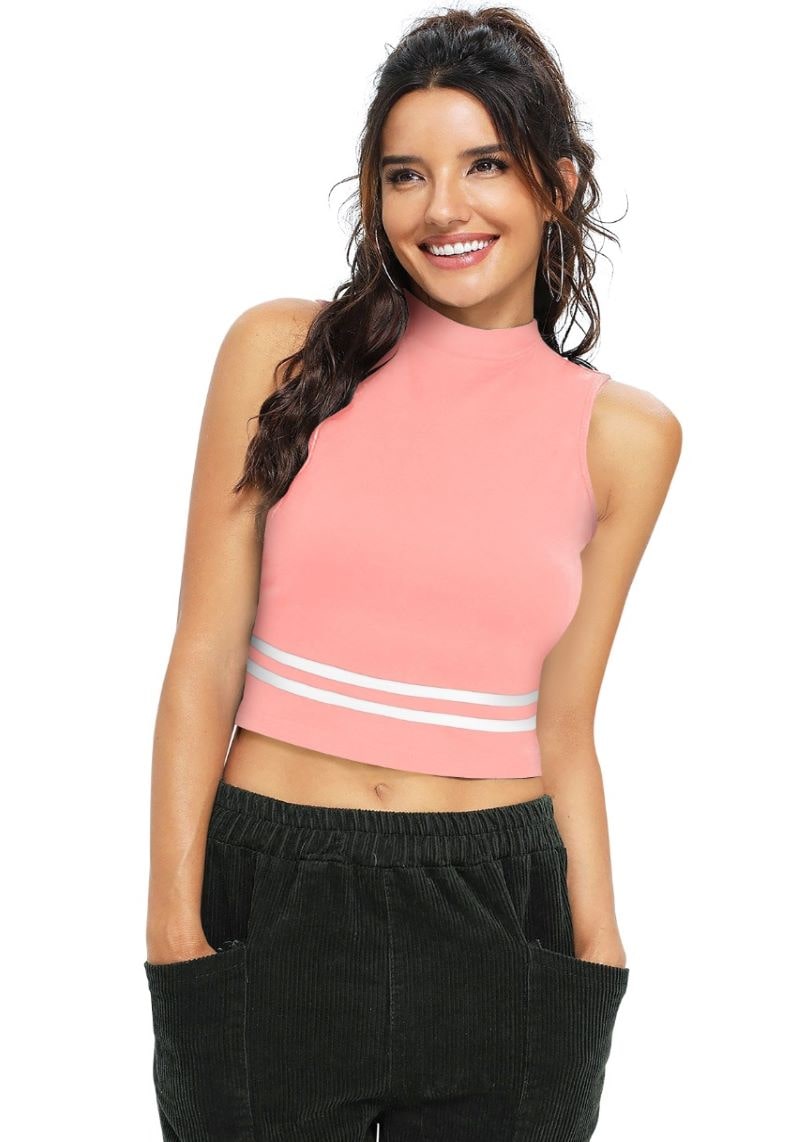 Women's Peach Crop Tank Top
