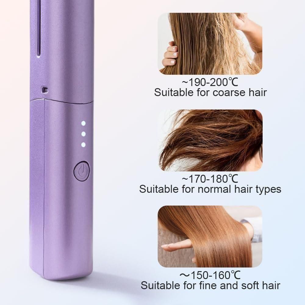 Meneflix Cordless Mini Hair Straightener & Hot Comb