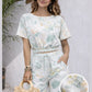Mint Blossom Floral Crop Top & Wide Leg Co-ord Set