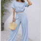 Sky Mist Polka Dot Crop Top & Wide Leg Co-ord Set