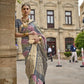 Purple And Grey Floral Pattern Woven Art Silk Saree