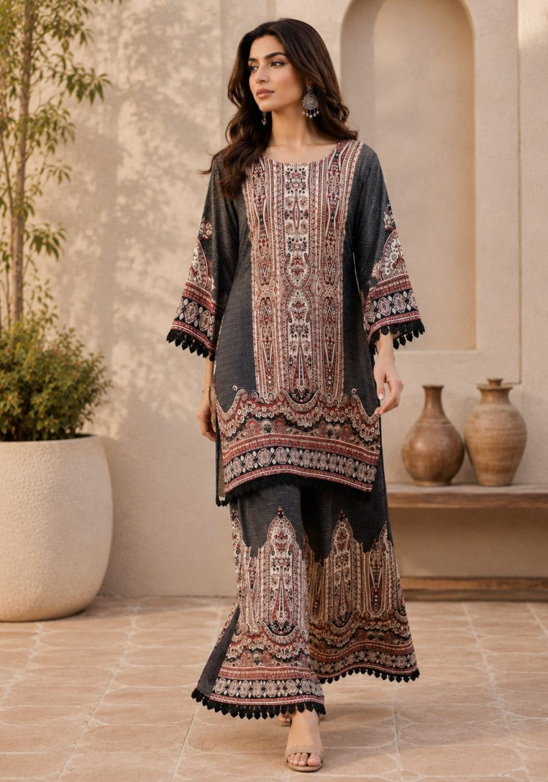 Women’s Pakistani Style Printed Muslin Co-ord Set