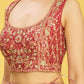 Rich Brown Mirror Zari Organza Lehenga with Slub Silk Blouse