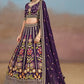Elegant Purple Floral Zari Embroidered Lehenga Choli