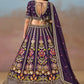 Elegant Purple Floral Zari Embroidered Lehenga Choli