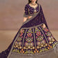 Elegant Purple Floral Zari Embroidered Lehenga Choli