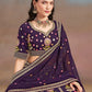 Elegant Purple Floral Zari Embroidered Lehenga Choli