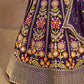 Elegant Purple Floral Zari Embroidered Lehenga Choli