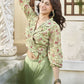 Classic Tea Green Drape Style Indo-Western Top And Bottom Co-ord