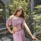 Classic Pink Drape Style Indo-Western Top And Bottom Co-ord