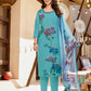 Aqua Bloom Teal Modal Silk Kurta Pant & Organza Dupatta Set