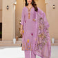Lilac Modal Silk Kurta Pant Set with Organza Dupatta
