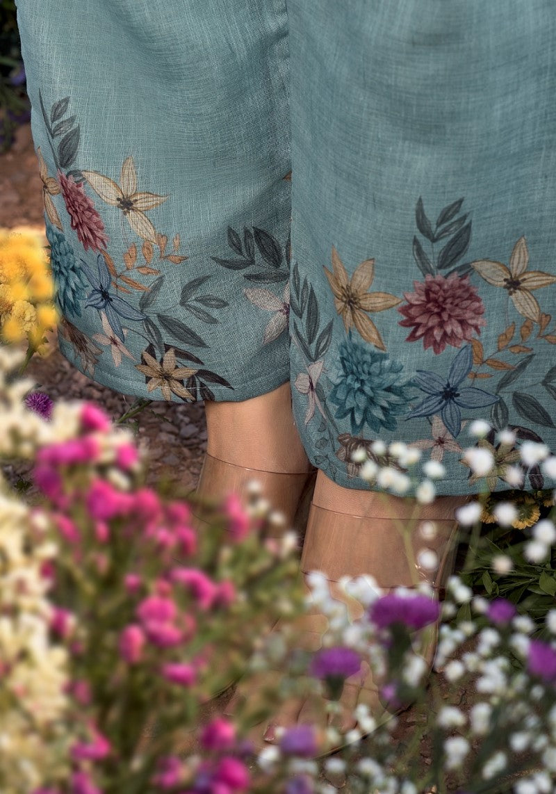 Meadow Grace Teal Embroidered Co-ord Set