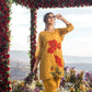 Sunset Bloom Mustard Floral Embroidered Co-ord Set