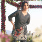 Midnight Flutter Charcoal Khadi Linen Embroidered Co-ord Set