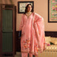 Coral Blossom Luxe Floral Kurta Pant & Dupatta Set