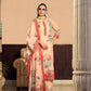 Peach Gardenia Floral Kurta Pant & Dupatta Set