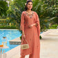 Peach Grace Embroidered Kurta Pant Dupatta Set