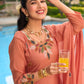Peach Grace Embroidered Kurta Pant Dupatta Set