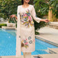 Women’s Cream Floral Embroidered 3-Piece Straight Kurta Set