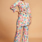 Snazzyhunt Designer Floral Printed Rayon Top And Bottom Co-Ord Set